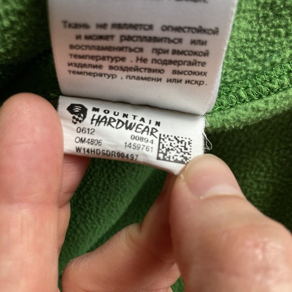 Mountain Hardwear Men's Large Quarter-Zip Fleece LS Pullover Bright Green GORP - Picture 15 of 15